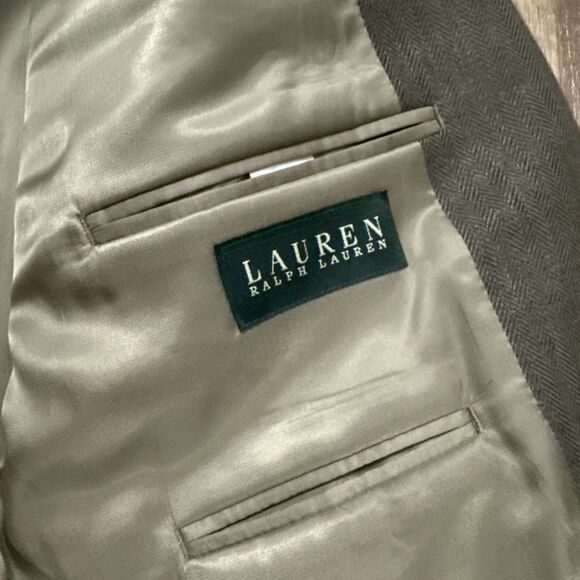 Ralph Lauren Herringbone Equestrian Blazer Sport Coat W/Elbow Patches Size 46R - Picture 14 of 16